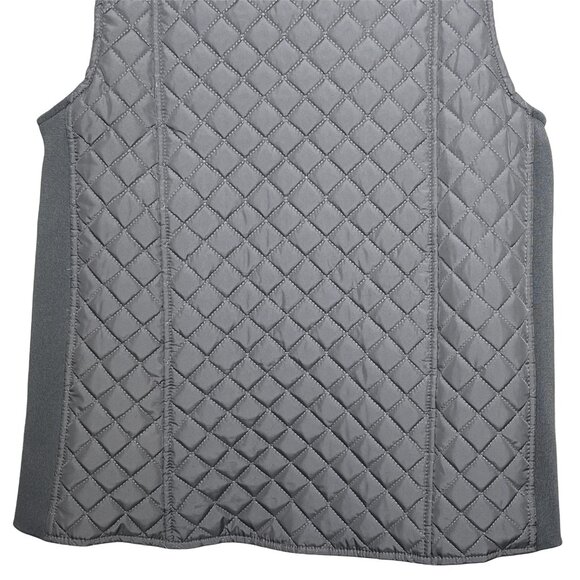 Kim Rogers Vest Womens Small Jacket Sleeveless Quilted Full Zip Fall Coat Gray - Picture 11 of 12
